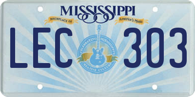 MS license plate LEC303