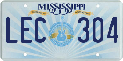 MS license plate LEC304