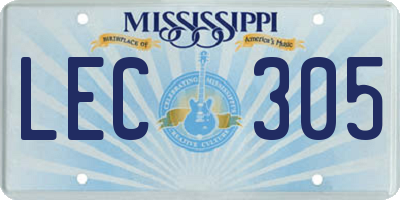 MS license plate LEC305