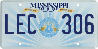 MS license plate LEC306