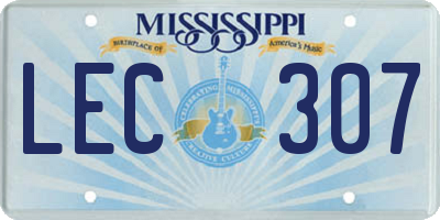 MS license plate LEC307