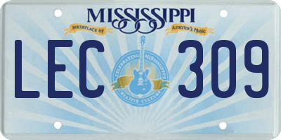 MS license plate LEC309