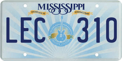 MS license plate LEC310