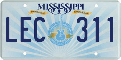 MS license plate LEC311