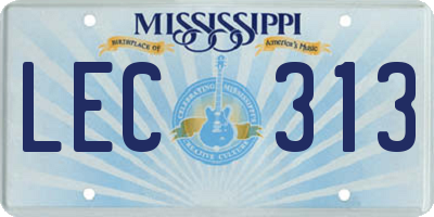 MS license plate LEC313