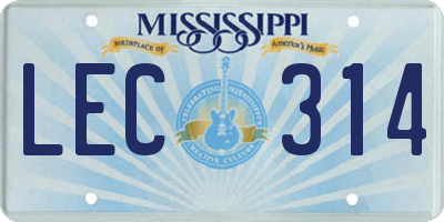 MS license plate LEC314