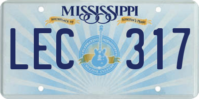 MS license plate LEC317
