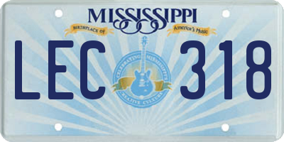 MS license plate LEC318