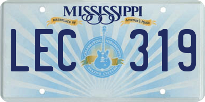 MS license plate LEC319