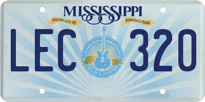 MS license plate LEC320