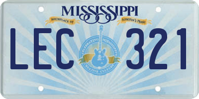 MS license plate LEC321