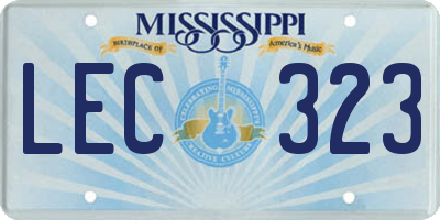 MS license plate LEC323