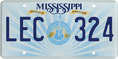 MS license plate LEC324