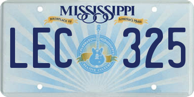 MS license plate LEC325