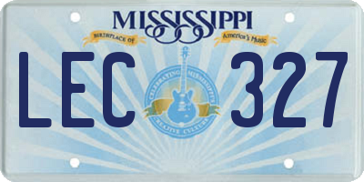 MS license plate LEC327