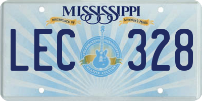 MS license plate LEC328