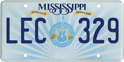 MS license plate LEC329