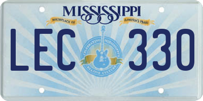 MS license plate LEC330