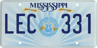 MS license plate LEC331
