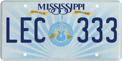MS license plate LEC333