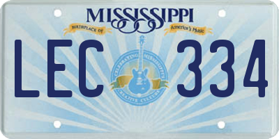 MS license plate LEC334