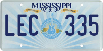 MS license plate LEC335