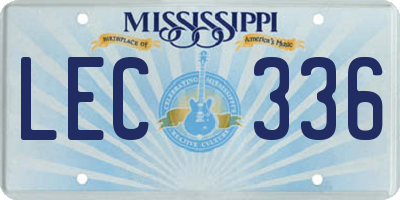 MS license plate LEC336
