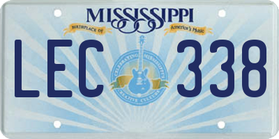 MS license plate LEC338
