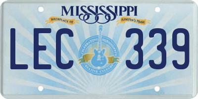 MS license plate LEC339