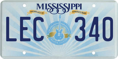 MS license plate LEC340