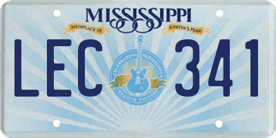 MS license plate LEC341