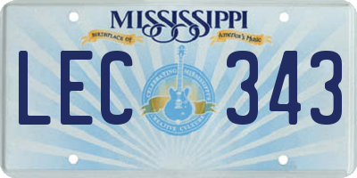 MS license plate LEC343