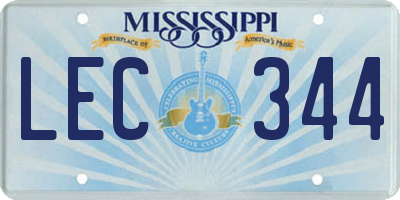 MS license plate LEC344