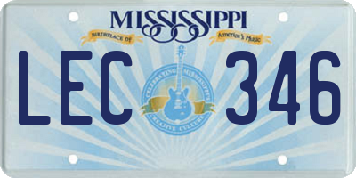 MS license plate LEC346