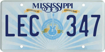 MS license plate LEC347