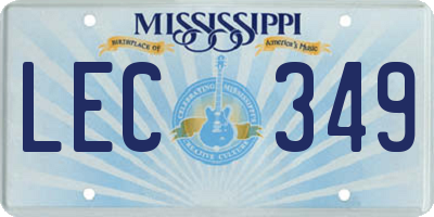 MS license plate LEC349