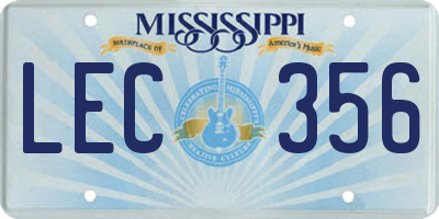 MS license plate LEC356