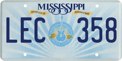 MS license plate LEC358