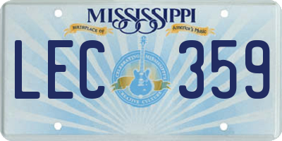 MS license plate LEC359