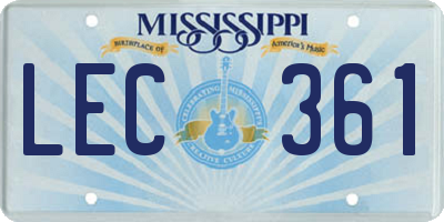 MS license plate LEC361