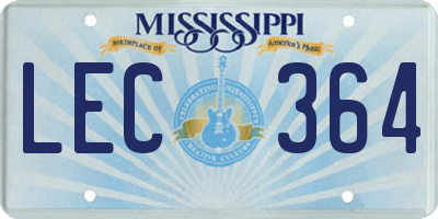 MS license plate LEC364