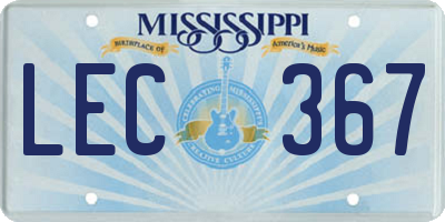 MS license plate LEC367