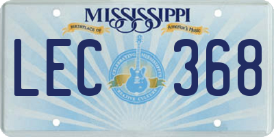 MS license plate LEC368