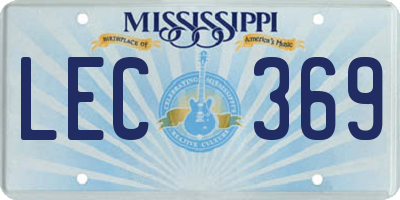 MS license plate LEC369