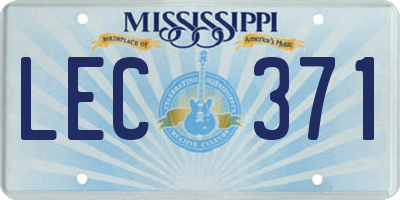MS license plate LEC371