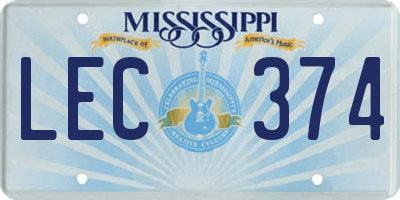 MS license plate LEC374