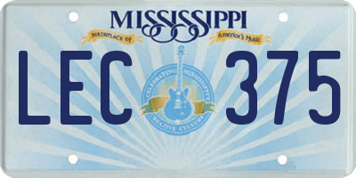 MS license plate LEC375