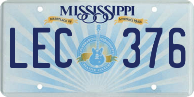 MS license plate LEC376