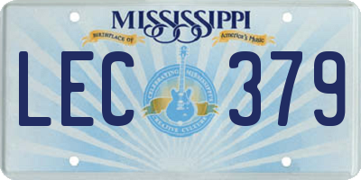 MS license plate LEC379