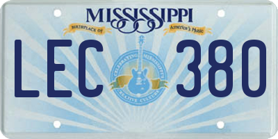 MS license plate LEC380